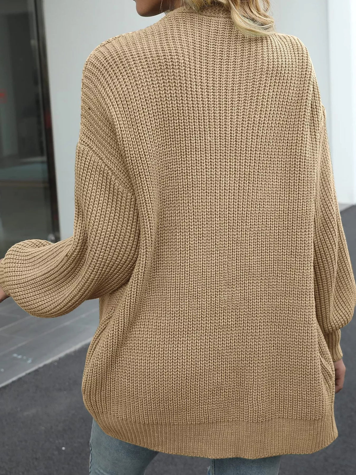 Open-Front Chunky Knit Cardigan