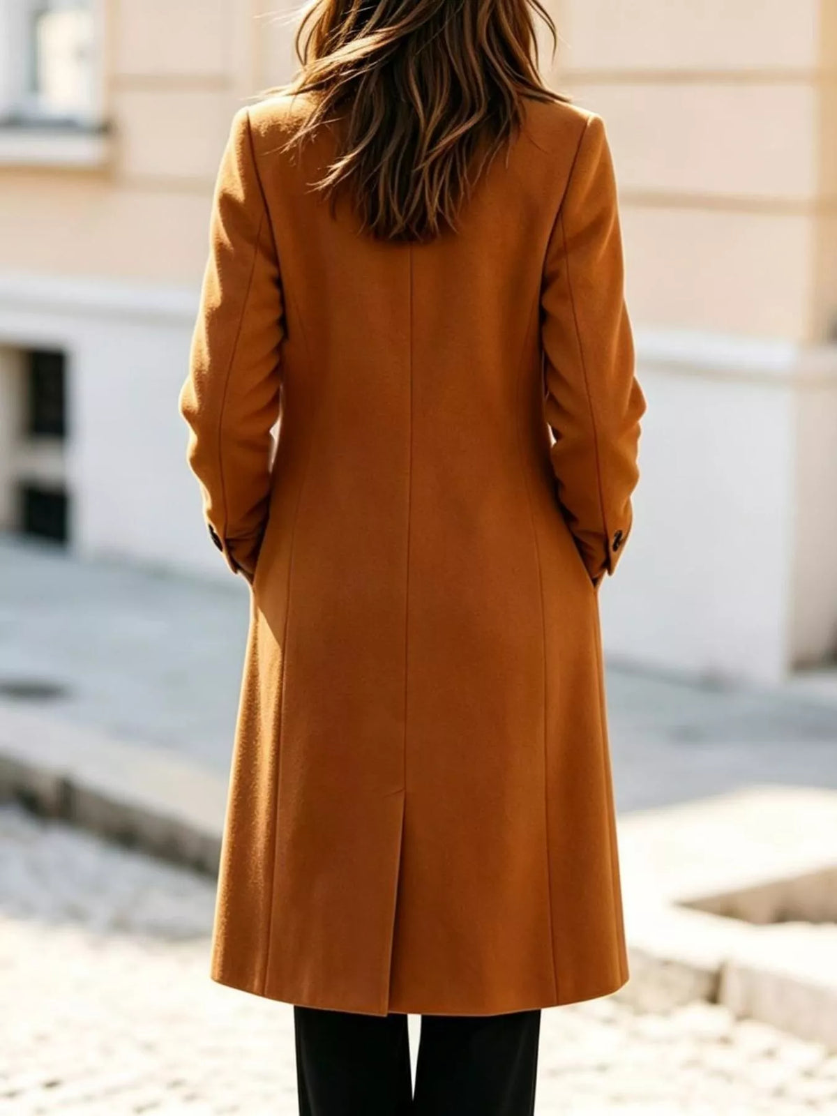 Double-Breasted Lapel Collar Coat