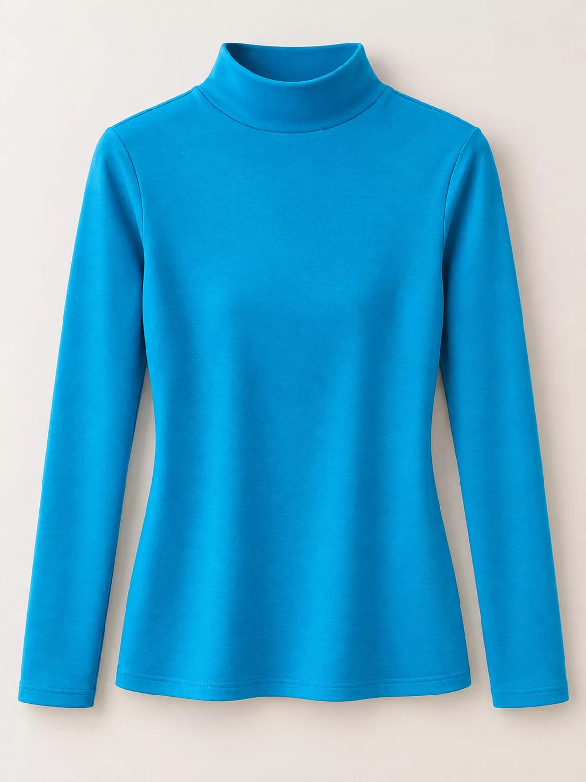 Full Size Slim-Fit Mock Neck Long Sleeve Basic T-Shirt Plus Size