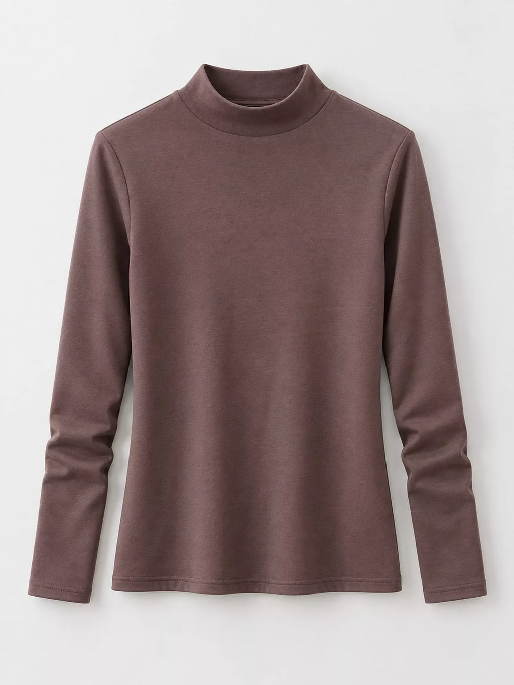 Full Size Slim-Fit Mock Neck Long Sleeve Basic T-Shirt Plus Size