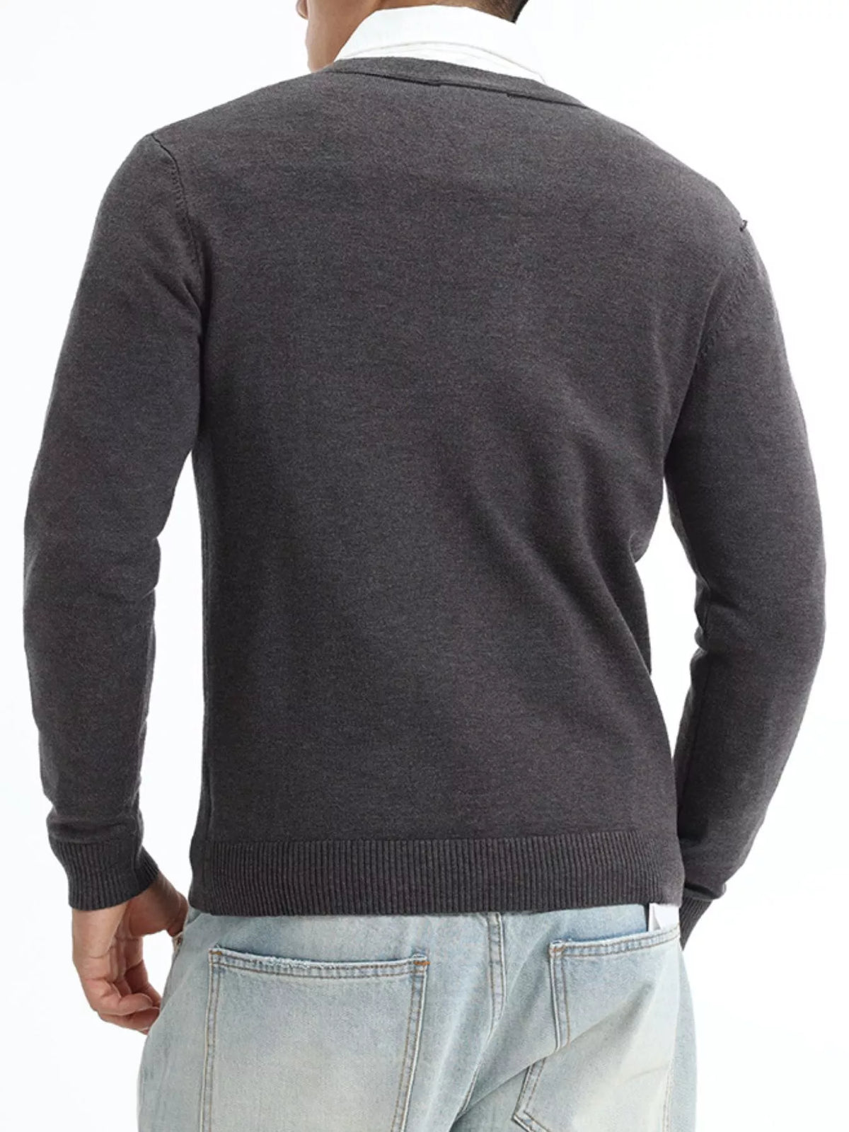 Men's Plus Size Button-Down Knit Cardigan
