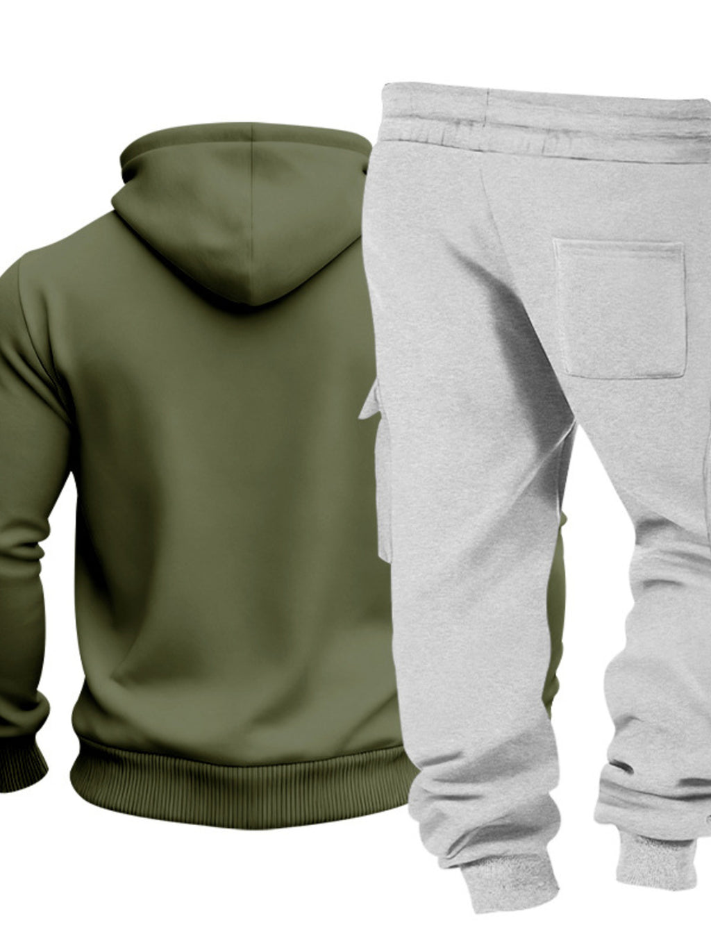 Men's Full Size Kangaroo Pocket Hoodie and Sweatpants Two-Piece Set Plus Size