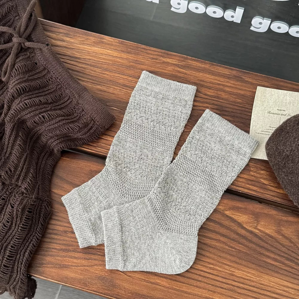 Stirrup Textured Socks - Light Gray