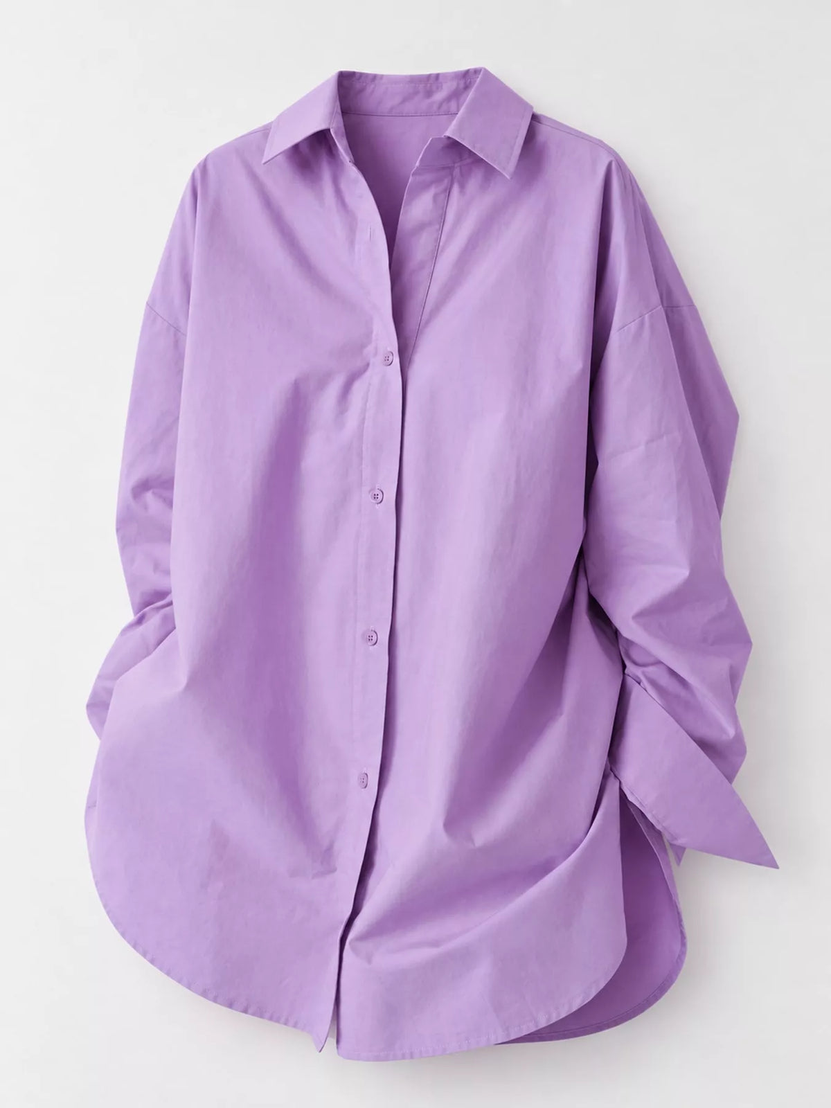 Full Size Oversized Button-Down Long Sleeve Shirt Plus Size