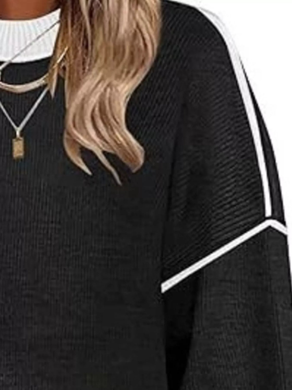 Round Neck Dropped Shoulder Sweater