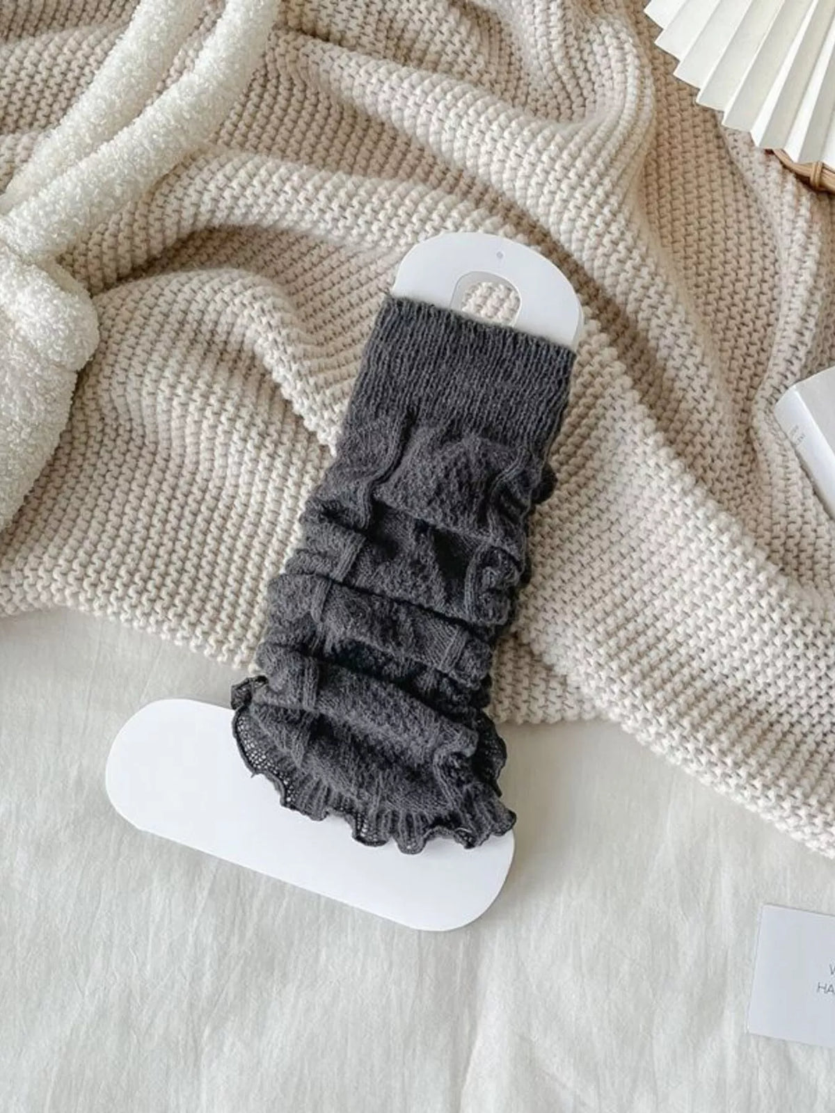 Knitted Leg Warmers - Carbon Gray