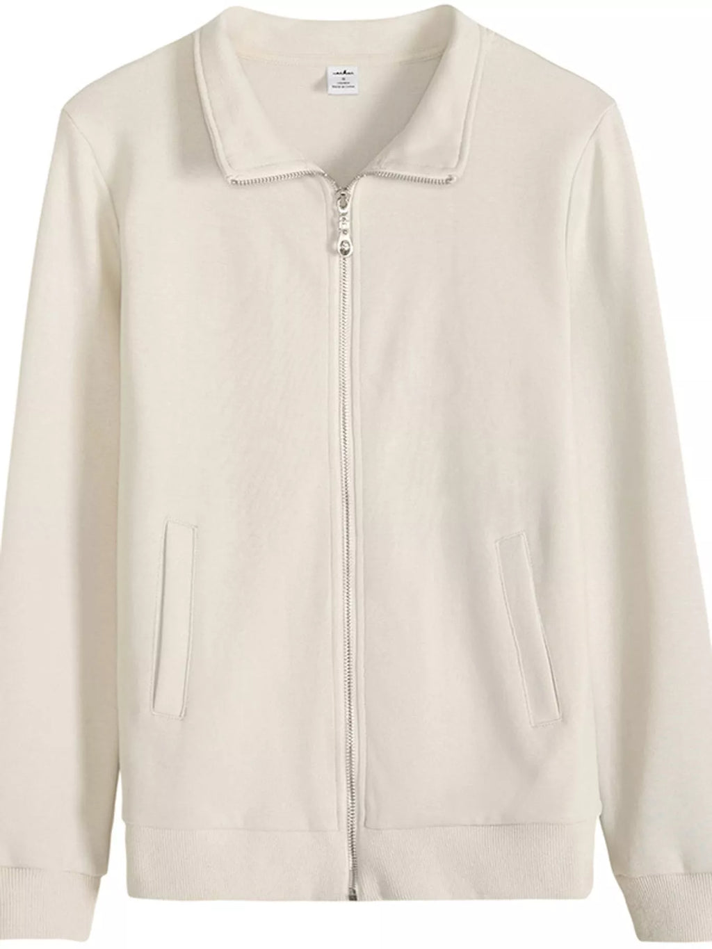 Full Size Stand-Collar Zip-Up Sweatshirt Plus Size