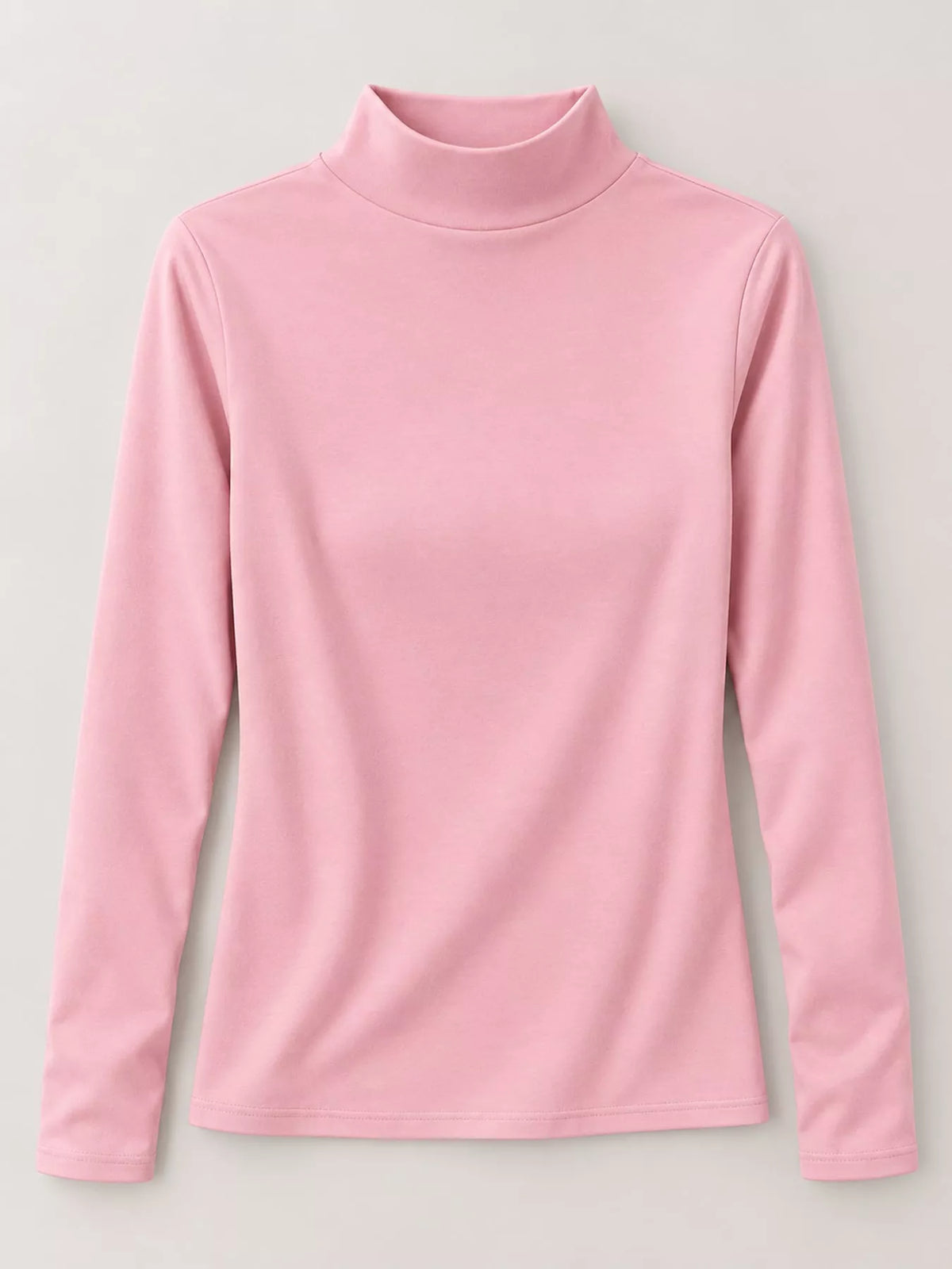 Full Size Slim-Fit Mock Neck Long Sleeve Basic T-Shirt Plus Size
