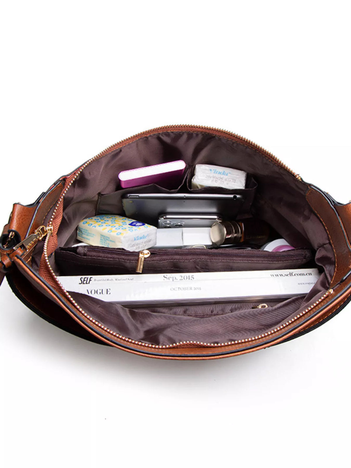 Classic Minimalist PU Leather Shoulder Bag with Spacious Capacity