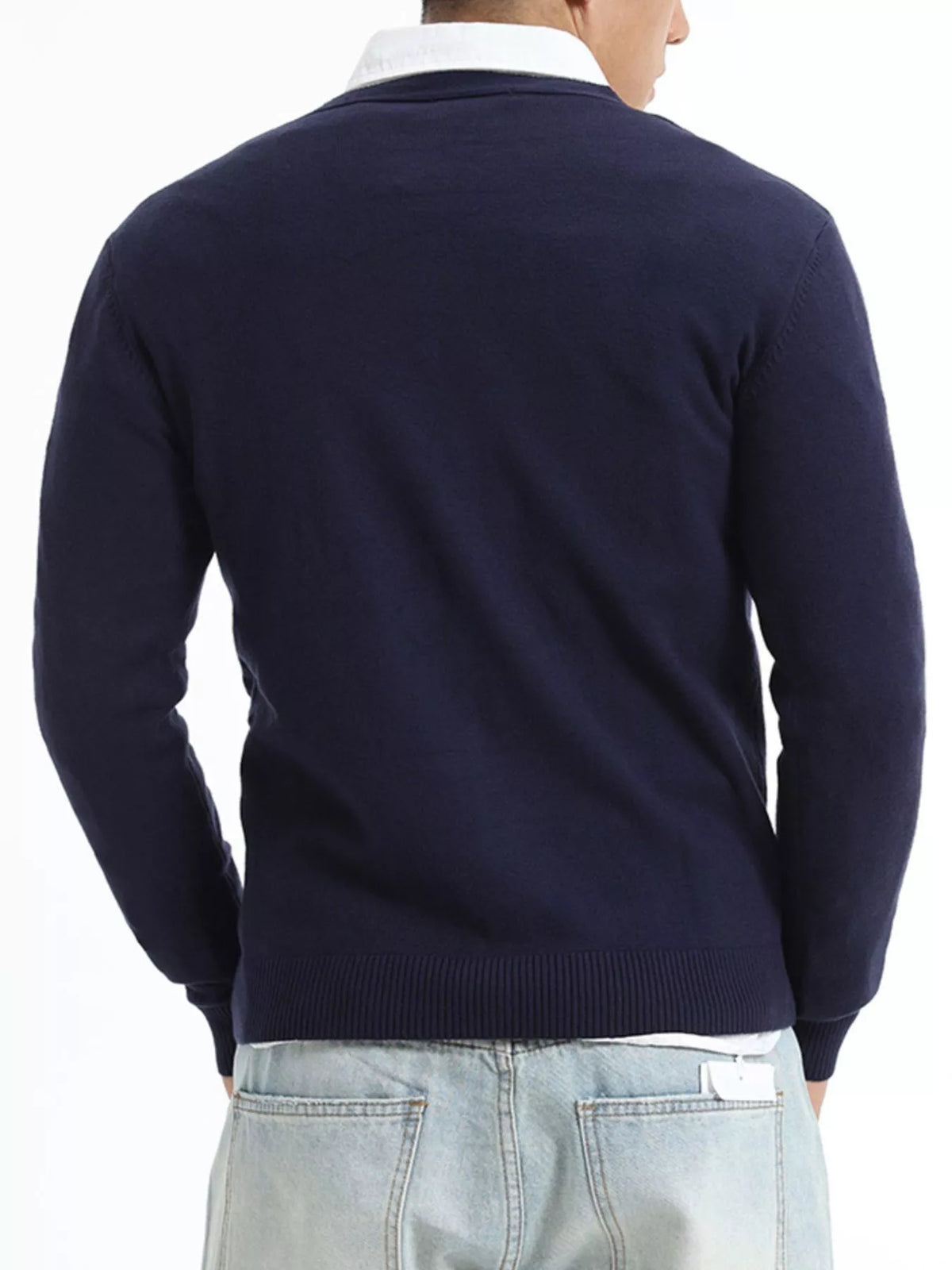 Men's Plus Size Button-Down Knit Cardigan