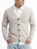Men's Plus Size Button-Down Knit Cardigan - Flower Apricot Color