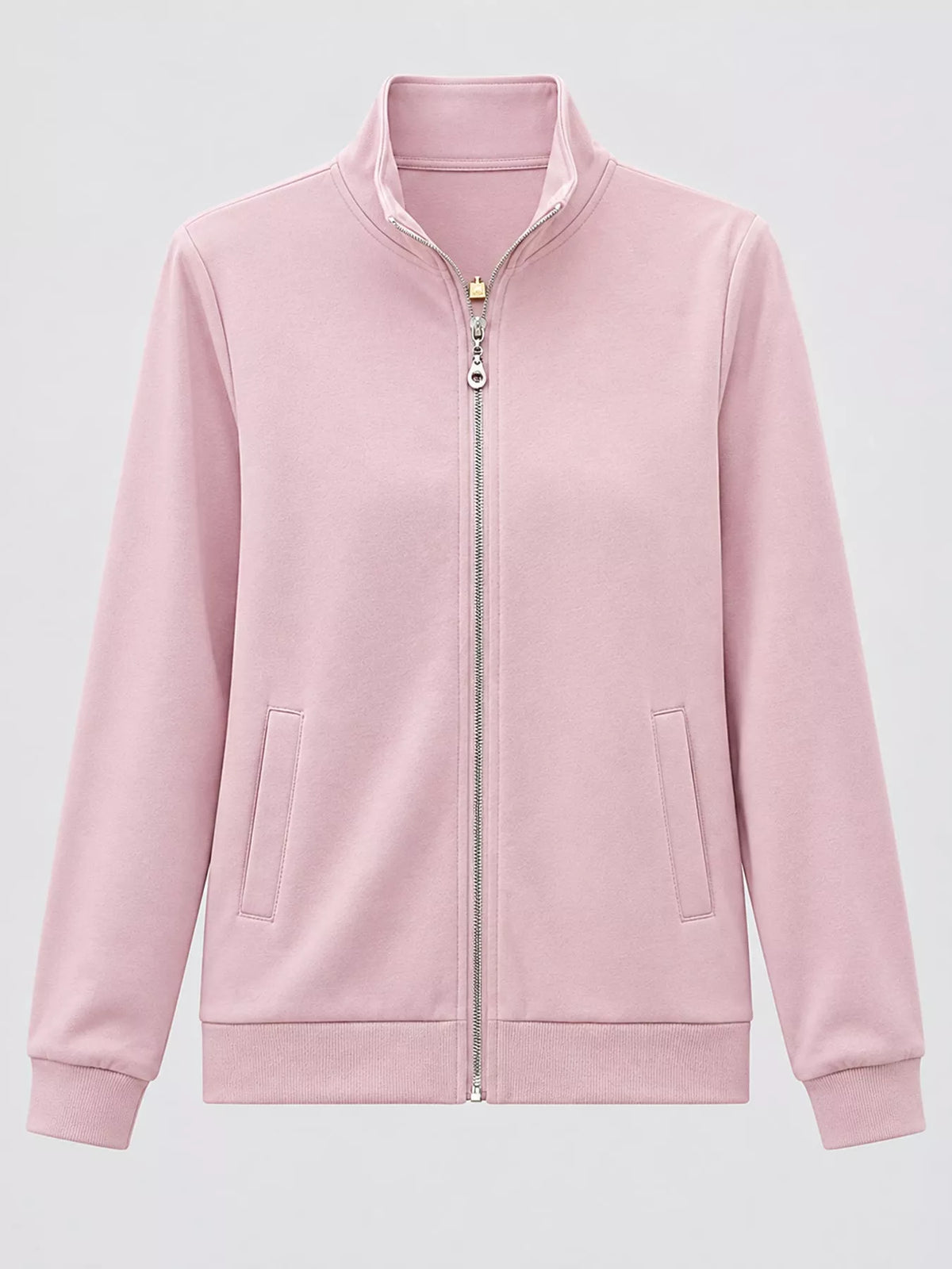 Full Size Stand-Collar Zip-Up Sweatshirt Plus Size