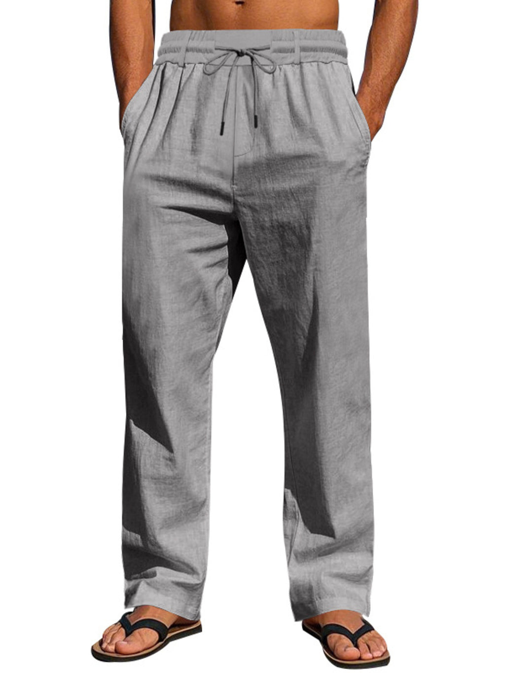 Men's Full Size Drawstring Elastic Waist Loose Fit Pants Plus Size