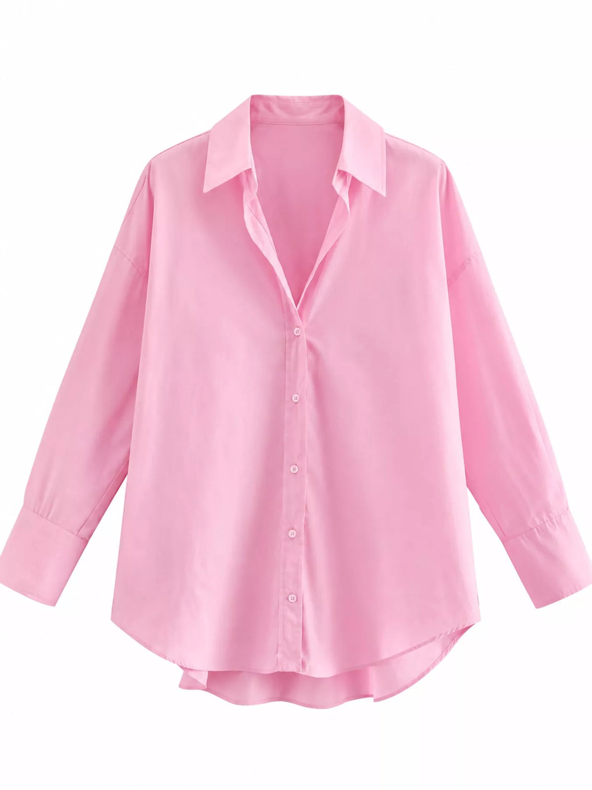 Full Size Oversized Button-Down Long Sleeve Shirt Plus Size