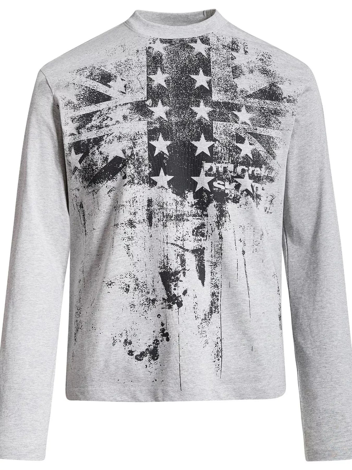 Men's America Flag Graphic Long Sleeve T-Shirt - Gray