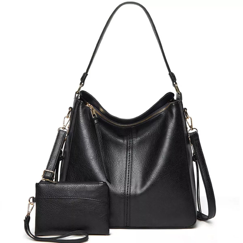 PU Leather Crossbody Bag - Black