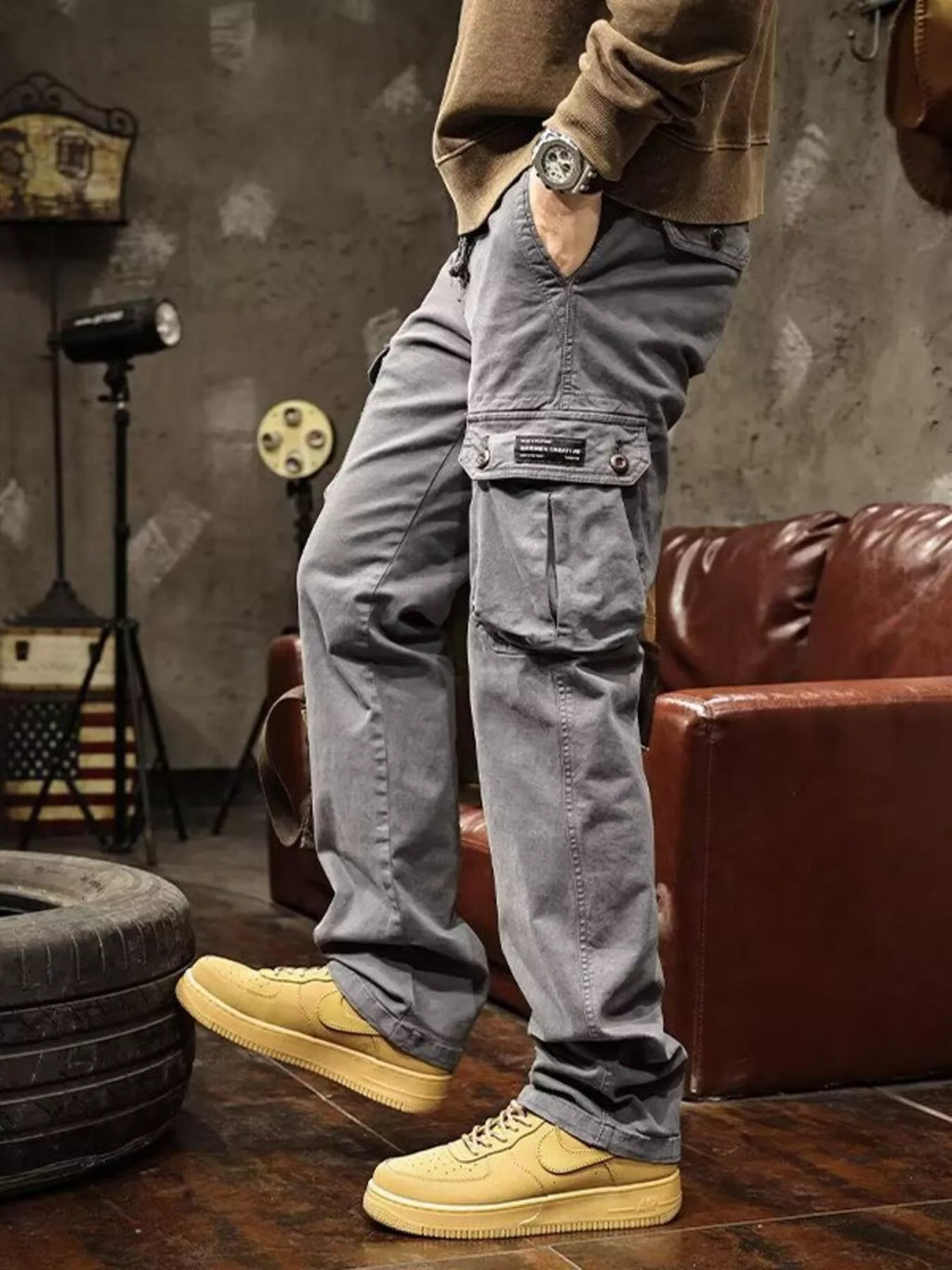 Men's Plus Size Multi-Pocket Cargo Pants