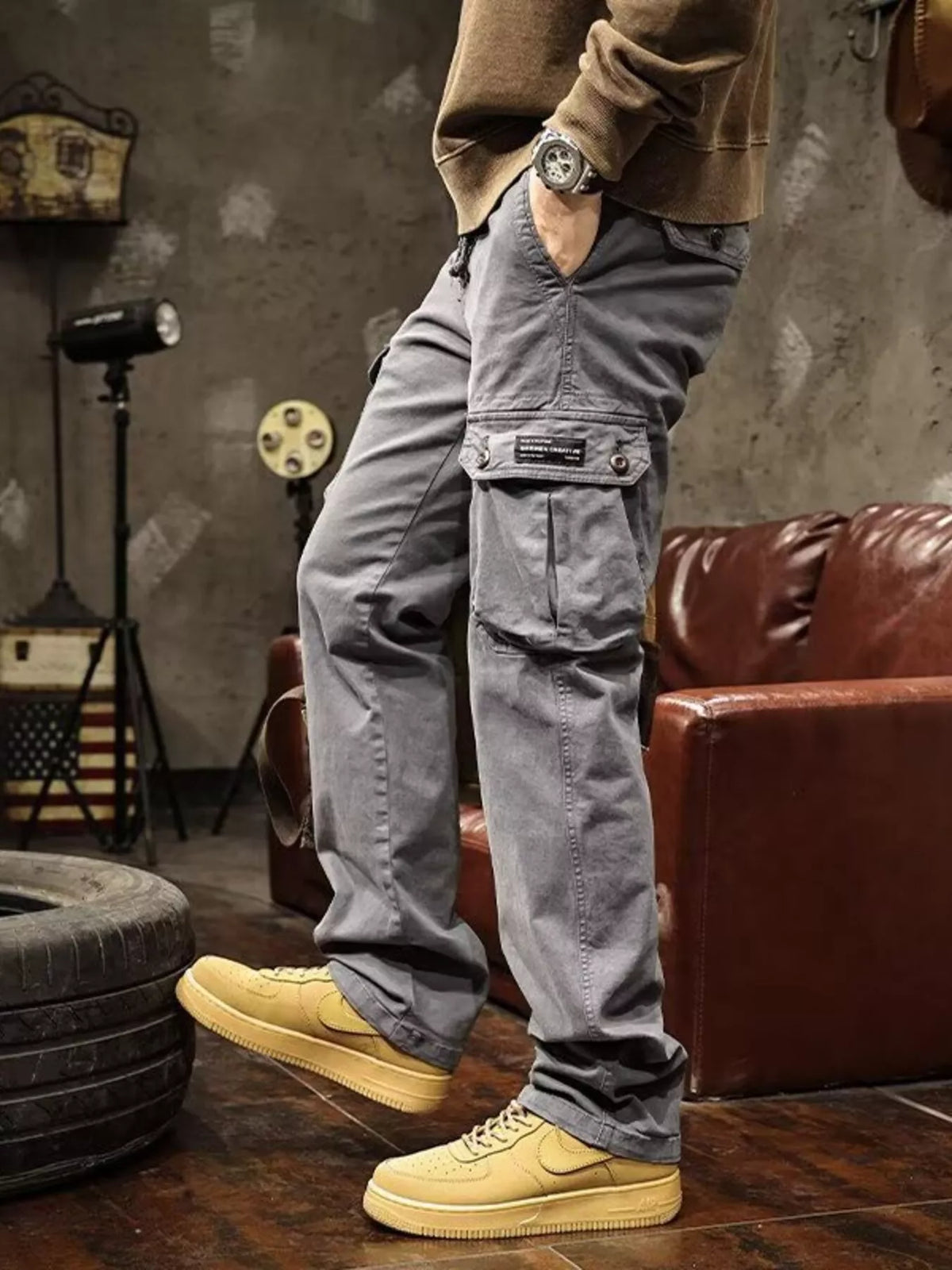 Men's Plus Size Multi-Pocket Cargo Pants