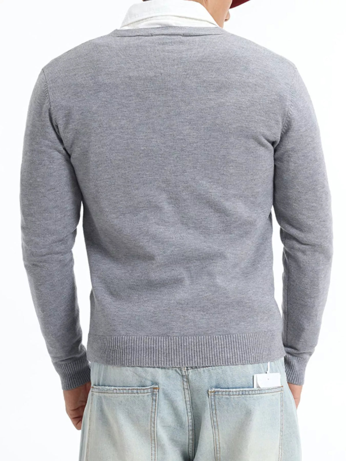 Men's Plus Size Button-Down Knit Cardigan