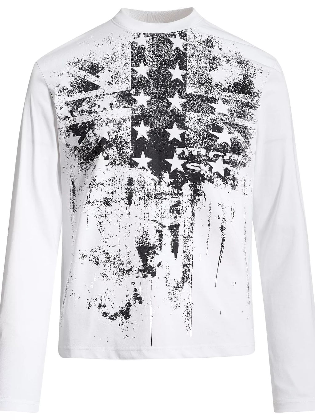 Men's America Flag Graphic Long Sleeve T-Shirt - White