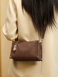 Buckle Detail Crossbody Bag - Brown
