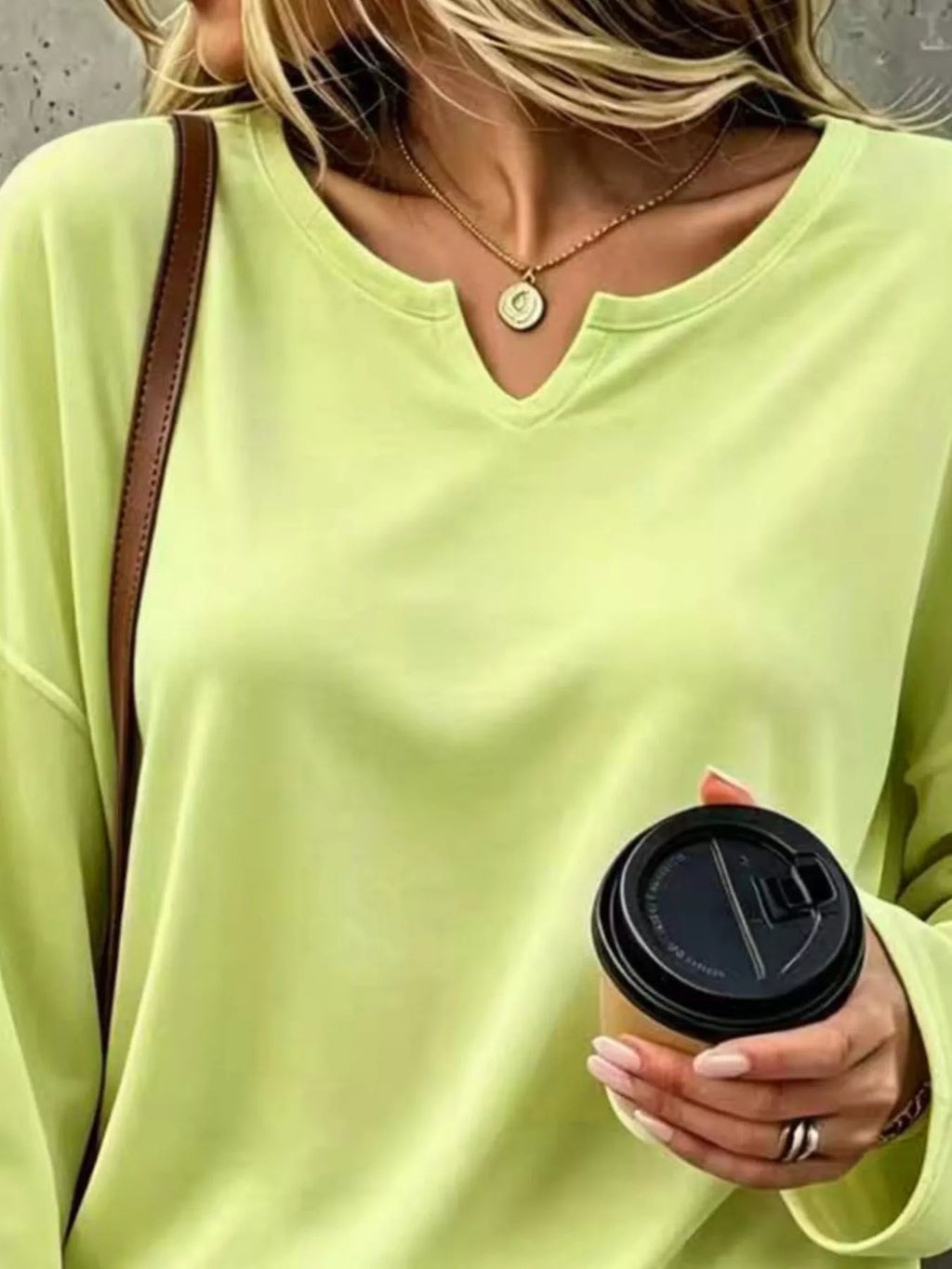 Full Size Solid Color Long Sleeve Loose T-Shirt Plus Size