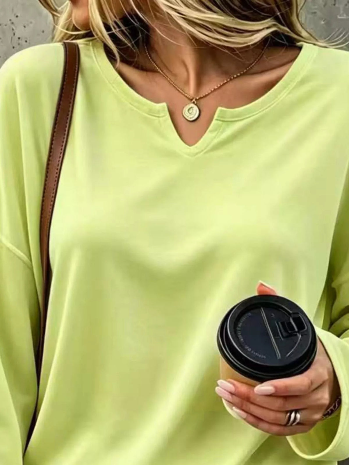 Full Size Solid Color Long Sleeve Loose T-Shirt Plus Size