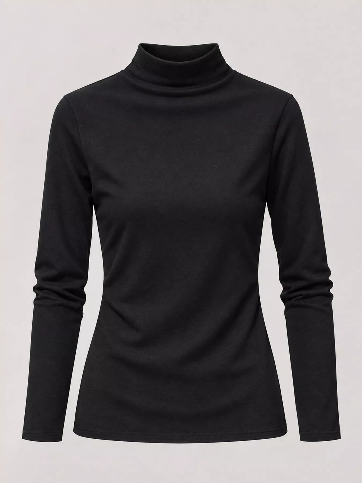 Full Size Slim-Fit Mock Neck Long Sleeve Basic T-Shirt Plus Size