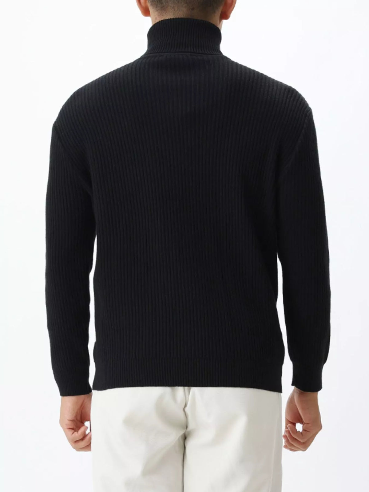 Men's Plus Size Ribbed Knit Turtleneck Sweater