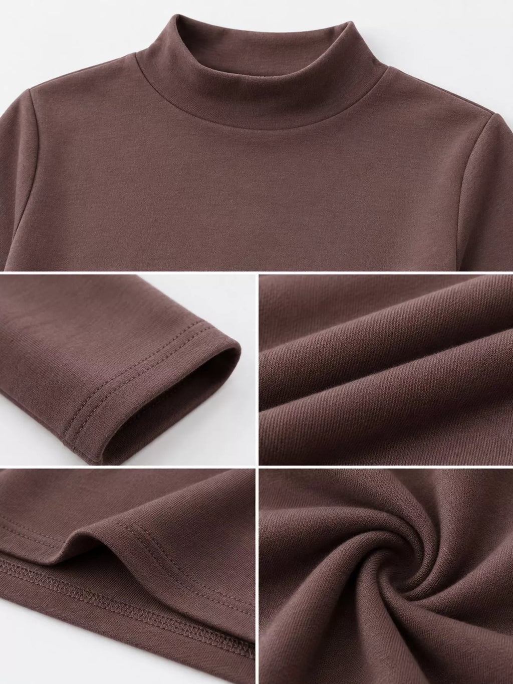 Full Size Slim-Fit Mock Neck Long Sleeve Basic T-Shirt Plus Size