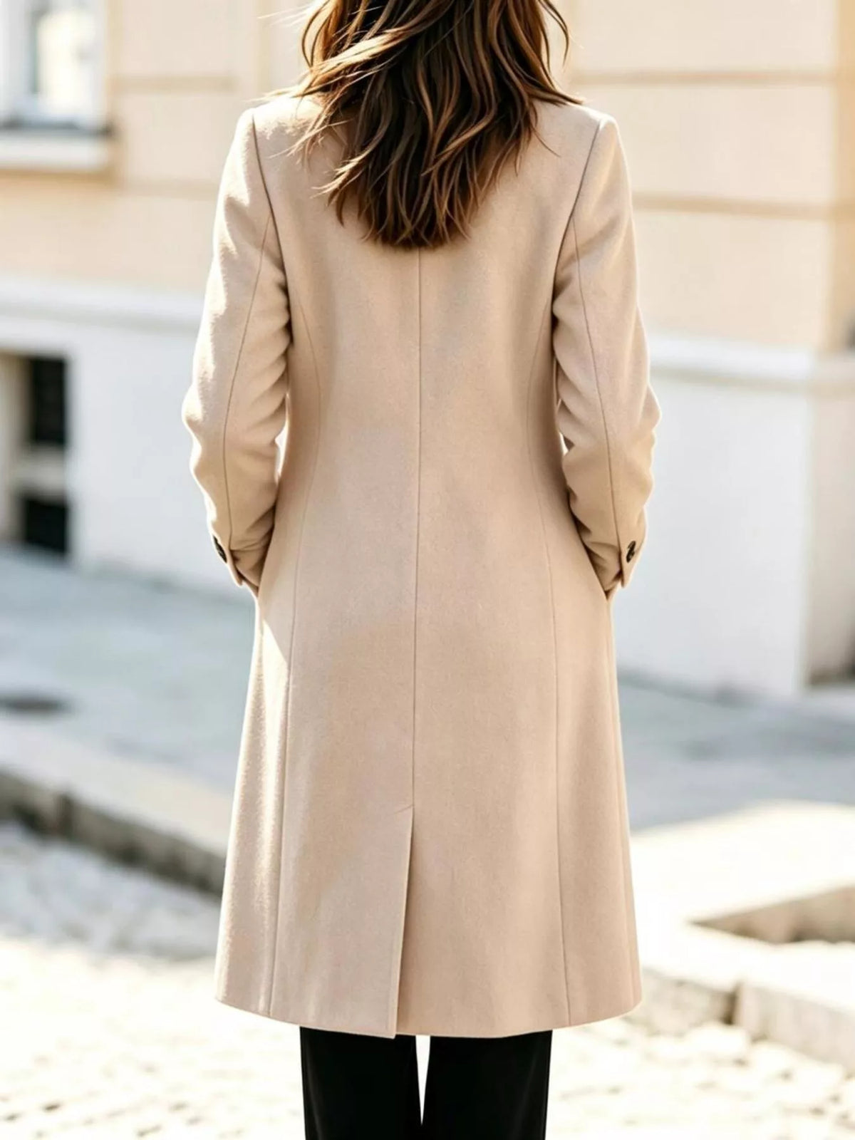 Double-Breasted Lapel Collar Coat