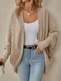 Open Front Batwing Sleeve Cardigan - Khaki