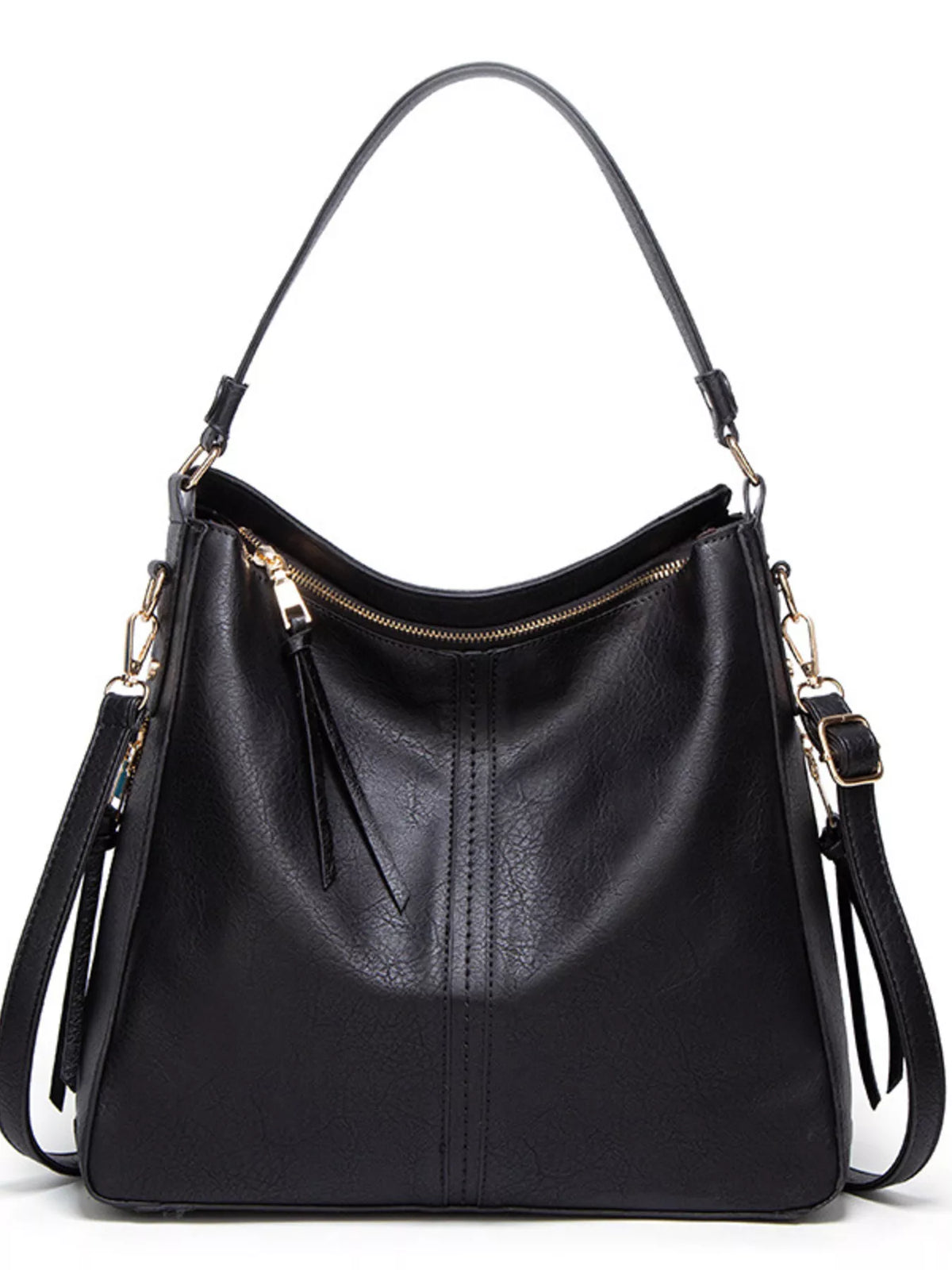 Classic Minimalist PU Leather Shoulder Bag with Spacious Capacity