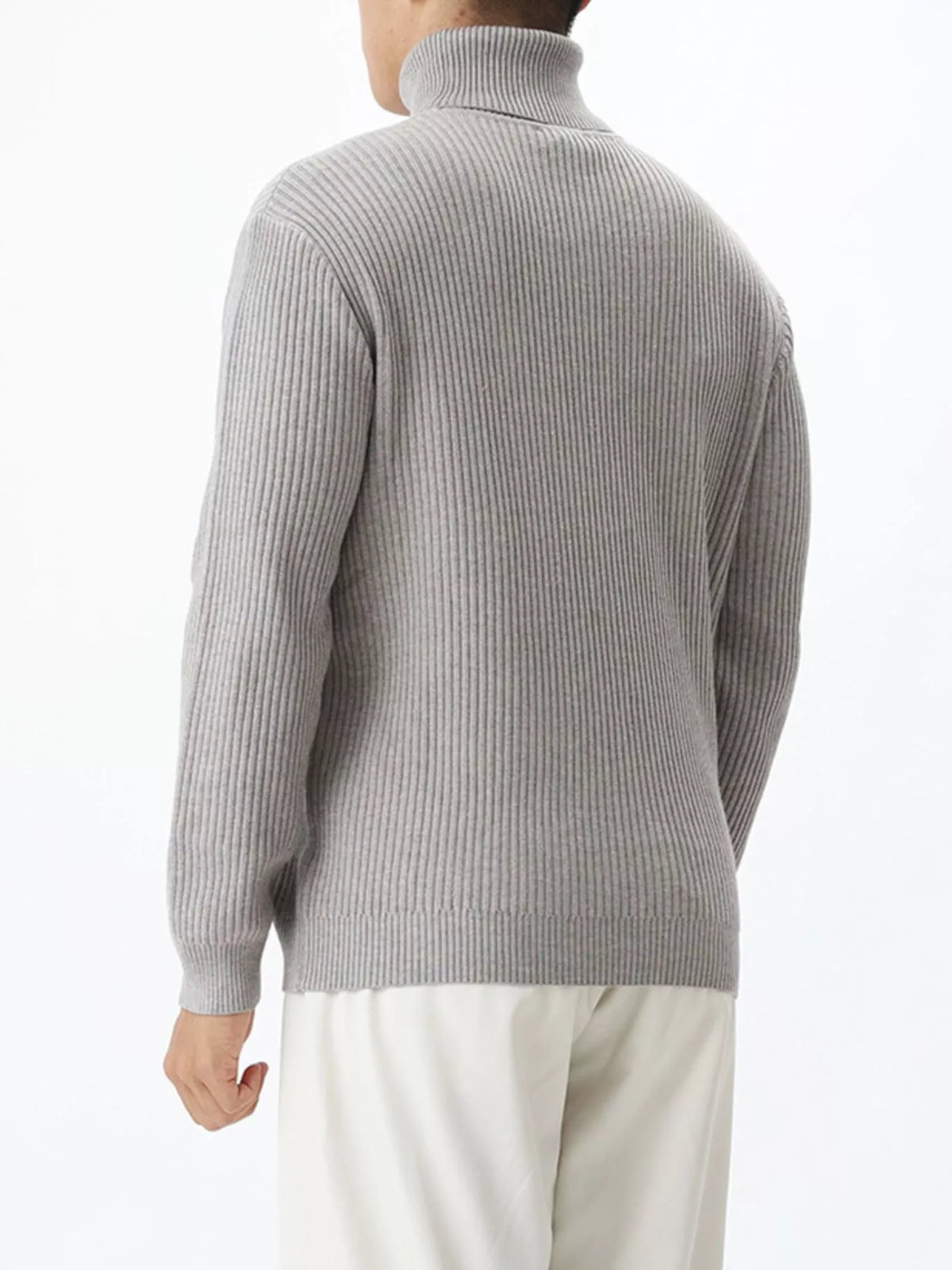 Men's Plus Size Ribbed Knit Turtleneck Sweater