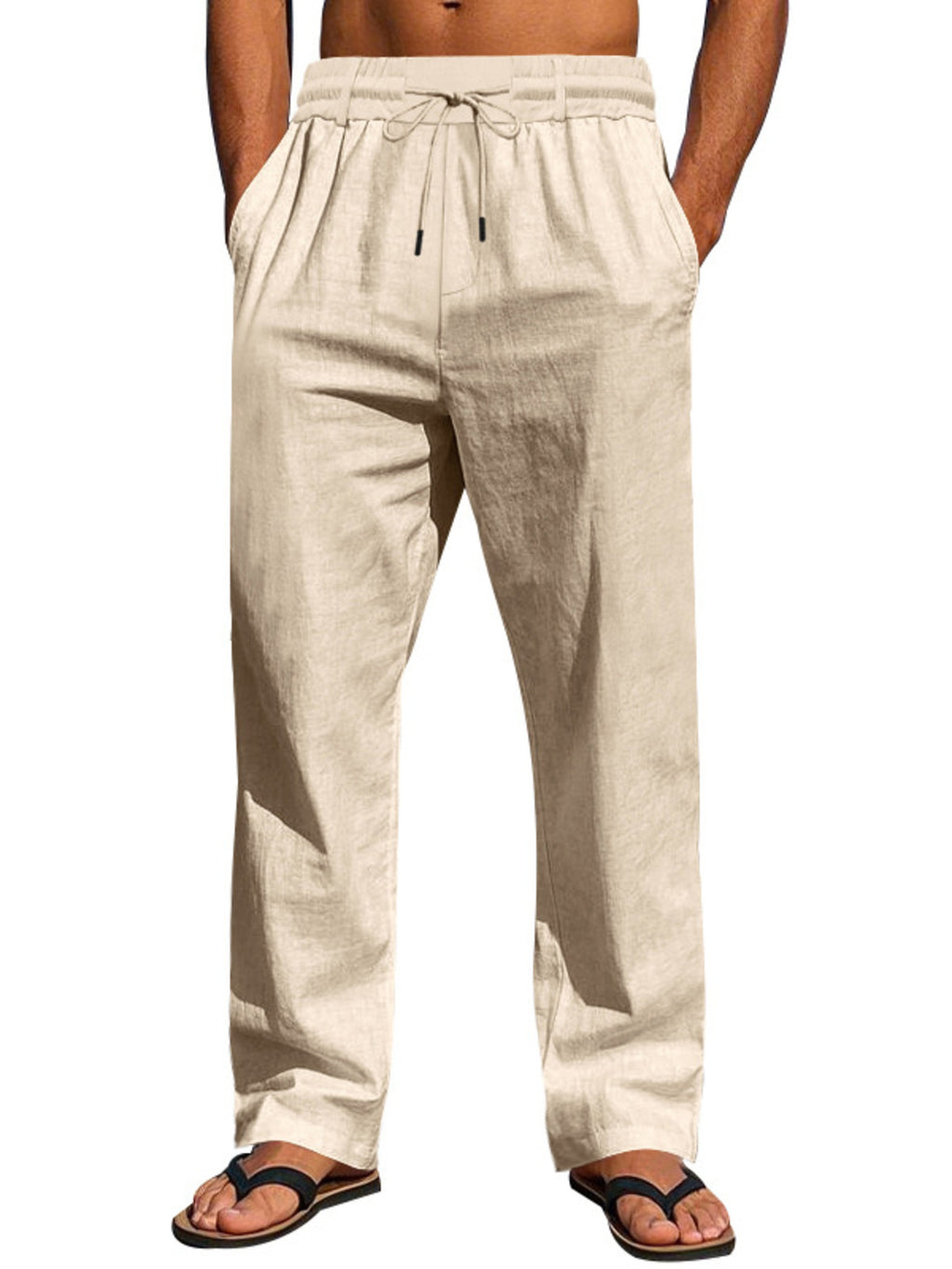 Men's Full Size Drawstring Elastic Waist Loose Fit Pants Plus Size