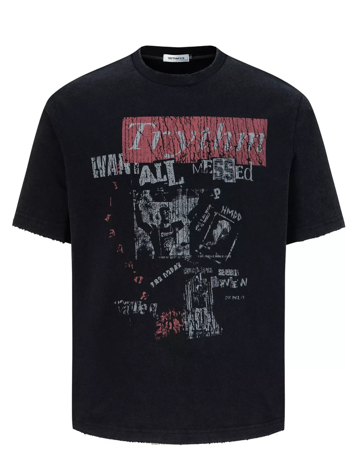 Men's Vintage Graphic Oversized T-Shirt - Black