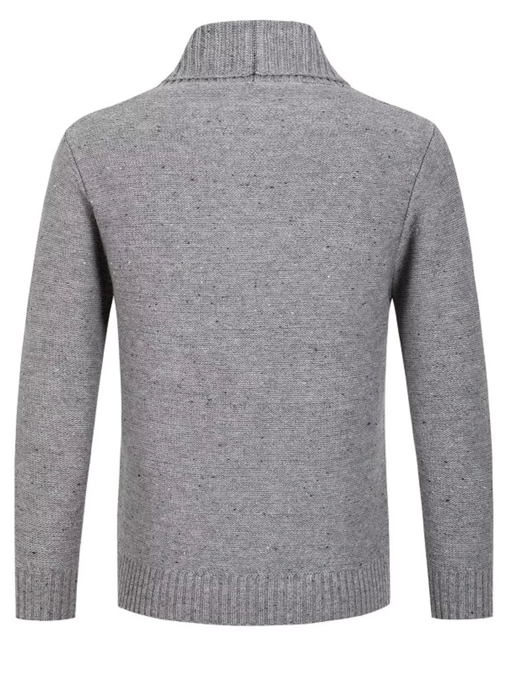 Men's Plus Size Speckled Cable Knit Shawl Collar Cardigan