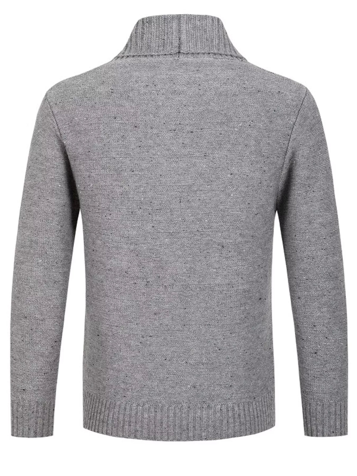 Men's Plus Size Speckled Cable Knit Shawl Collar Cardigan