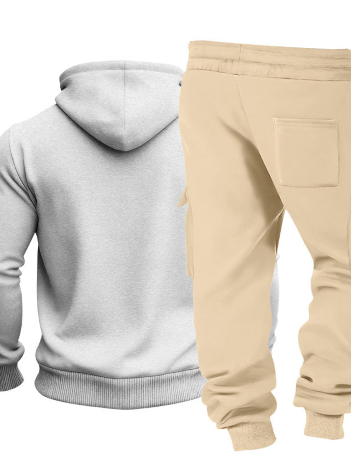 Men's Full Size Kangaroo Pocket Hoodie and Sweatpants Two-Piece Set Plus Size