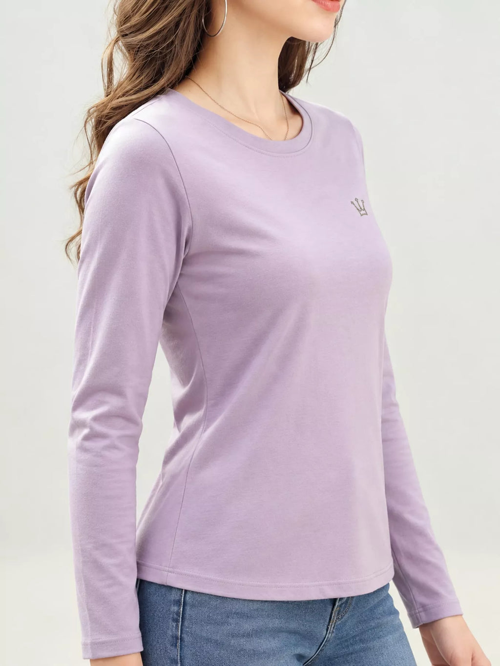 Full Size Crown Long Sleeve T-Shirt Plus Size