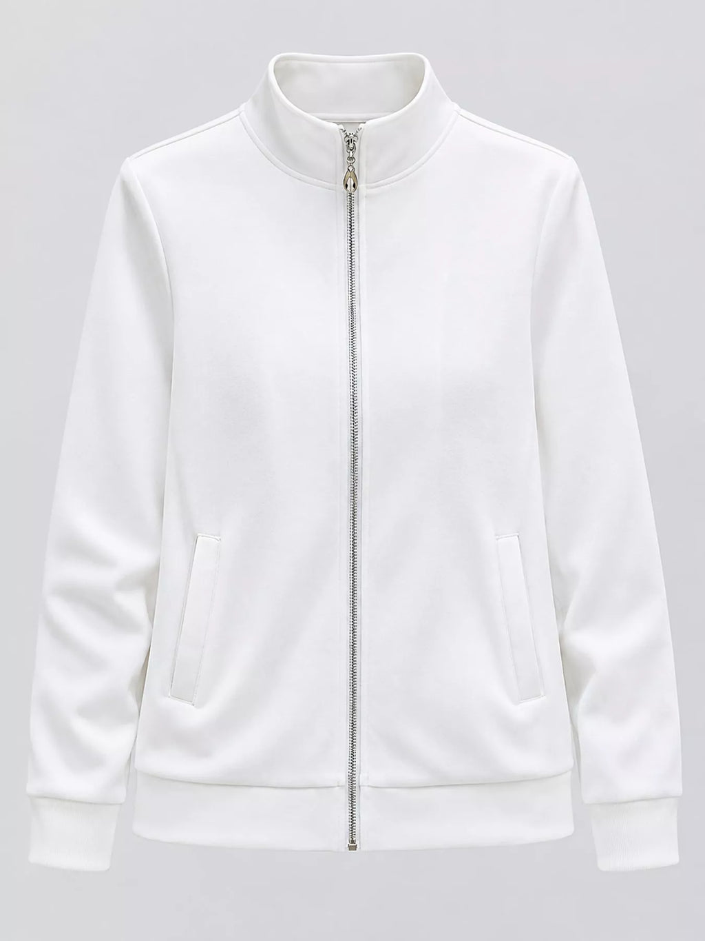 Full Size Stand-Collar Zip-Up Sweatshirt Plus Size