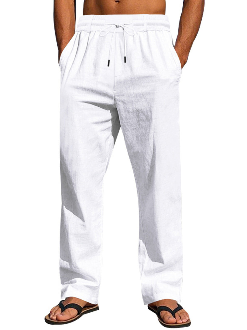 Men's Full Size Drawstring Elastic Waist Loose Fit Pants Plus Size