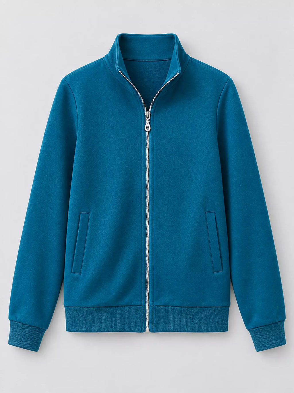 Full Size Stand-Collar Zip-Up Sweatshirt Plus Size
