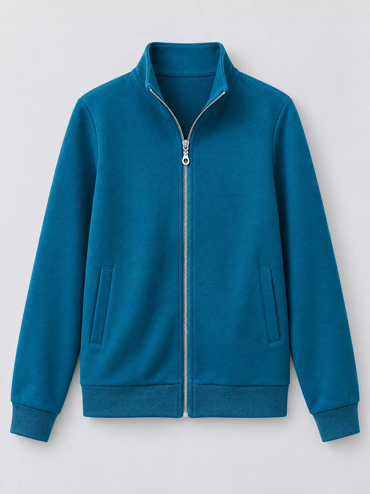 Full Size Stand-Collar Zip-Up Sweatshirt Plus Size