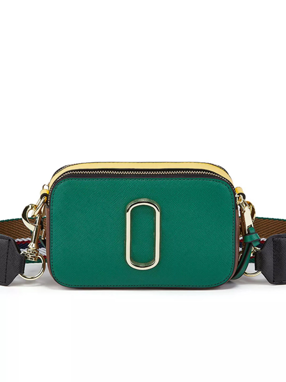 Color-Block Crossbody Bag with Webbing Strap