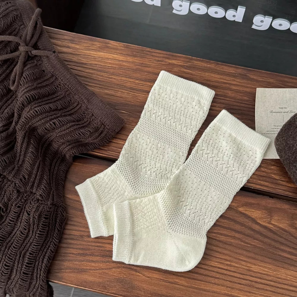 Stirrup Textured Socks - Cream