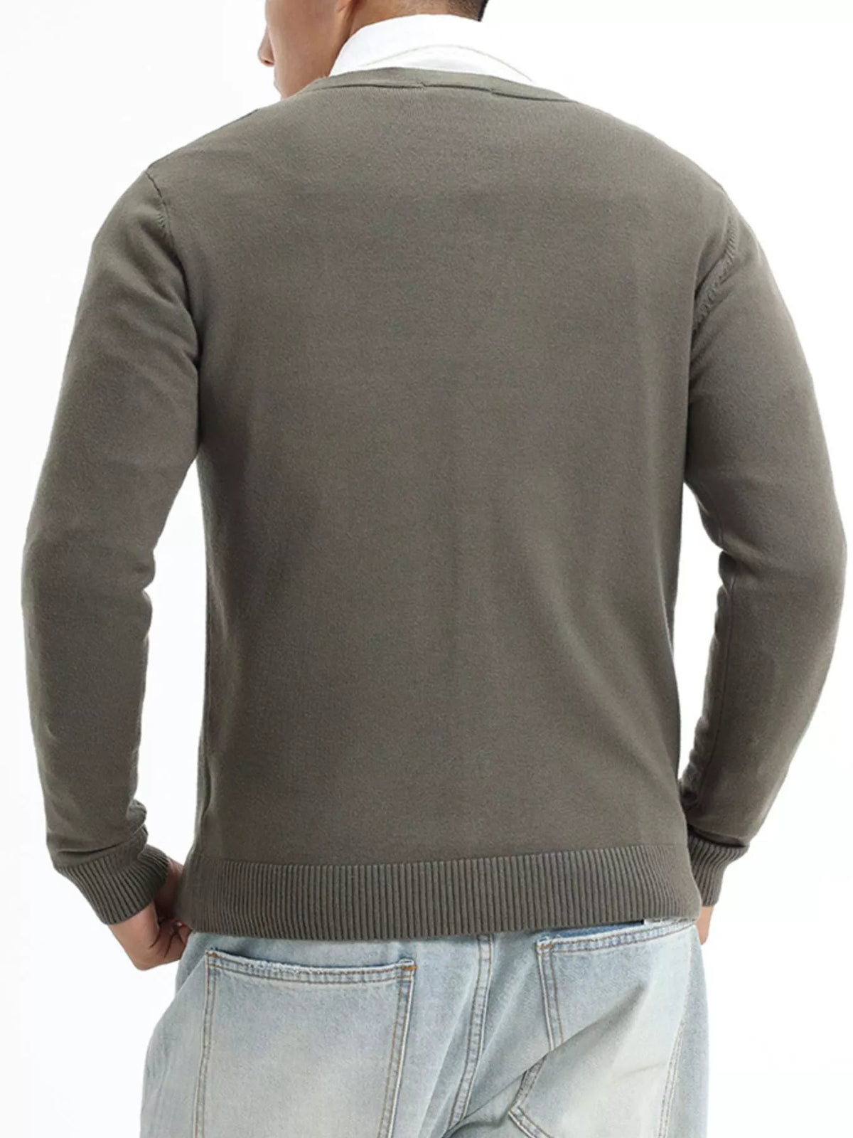 Men's Plus Size Button-Down Knit Cardigan