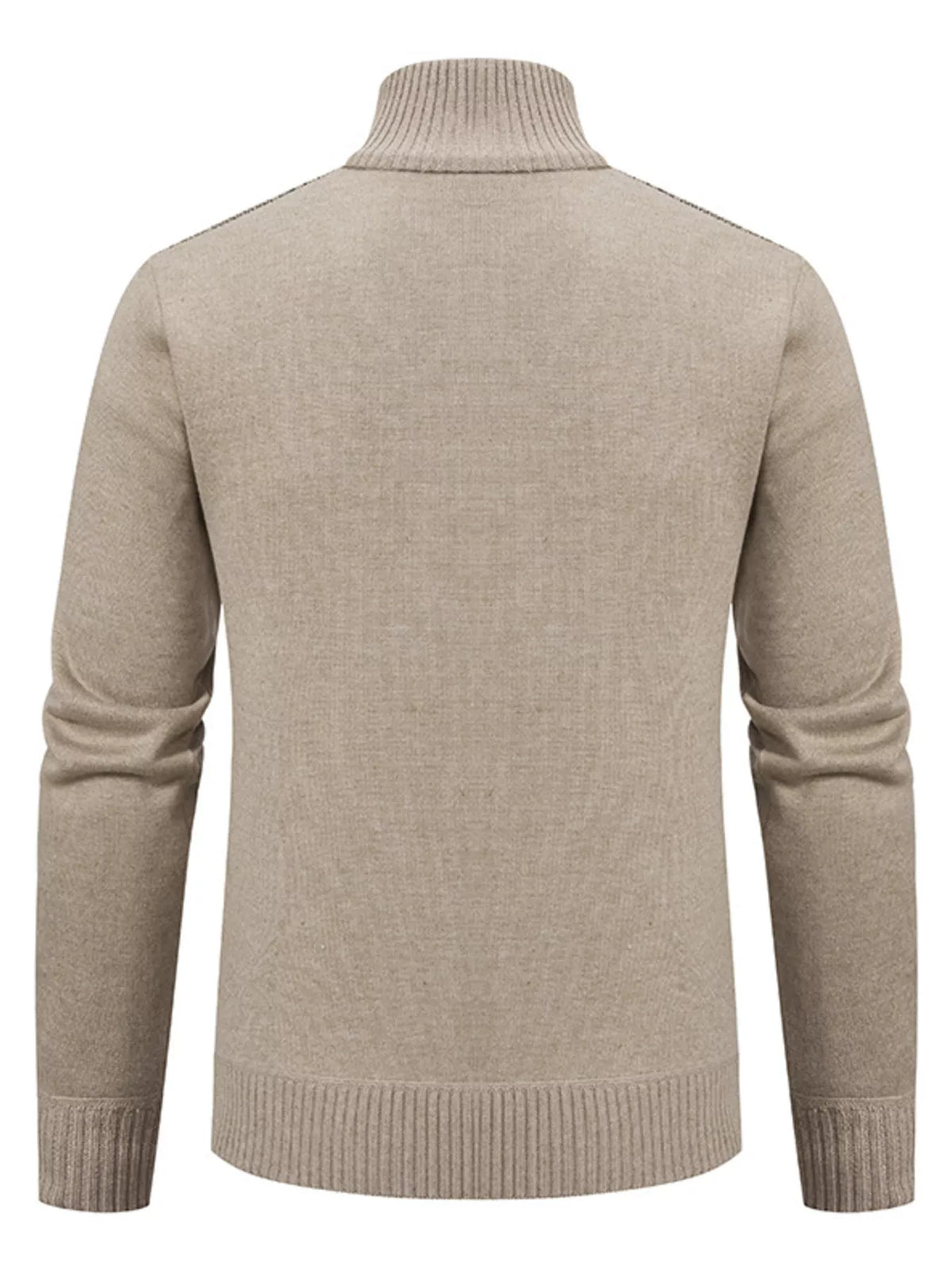 Men's Plus Size Stand-Collar Full-Zip Cable Knit Cardigan